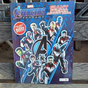 Marvel Avengers Endgame Sticker Book with Blue and Red Accents